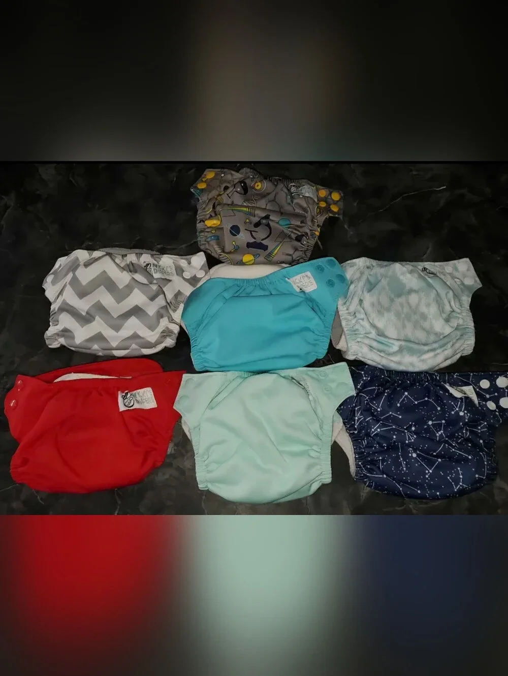 7 Baby Reusable Washable Cloth Diaper Nicki's Newborn Size AI2s AIO Infant Boy